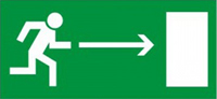 Направление к эвакуационному выходу направо Е03 (300х150)